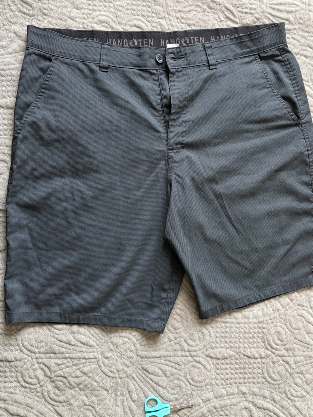 Hang Ten Men's Gray Swim/Board Shorts with Printed Liner